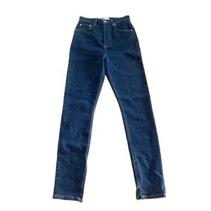 RE/DONE Jeans Super High Drain Pipe Dark Wash High Rise‎ Button Fly Size 26 NWT